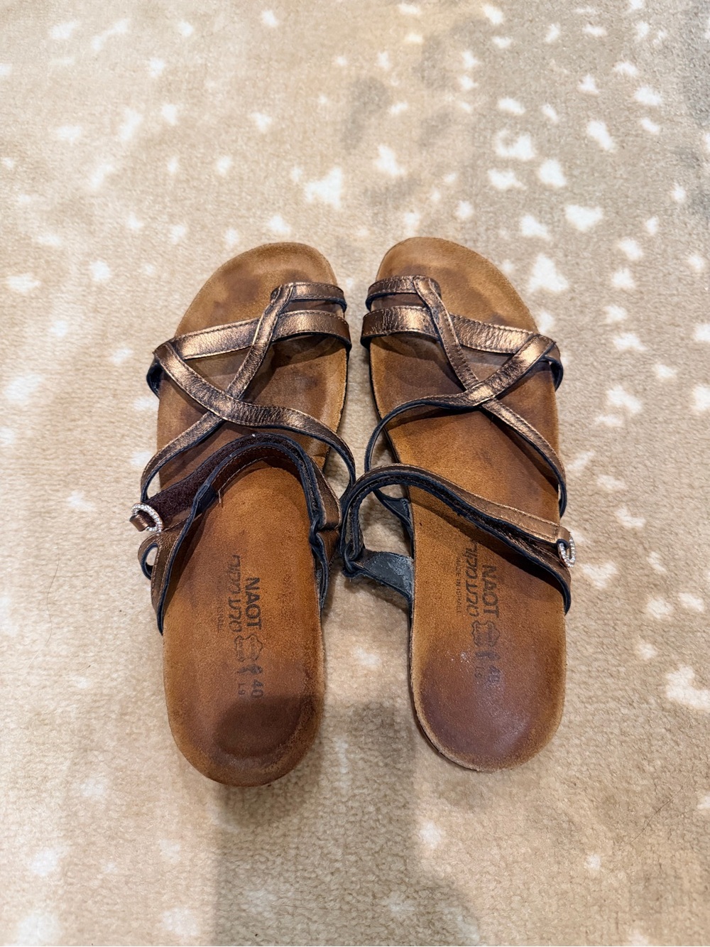 Naot Metallic Bronze Multi-Strap Women's Sandals